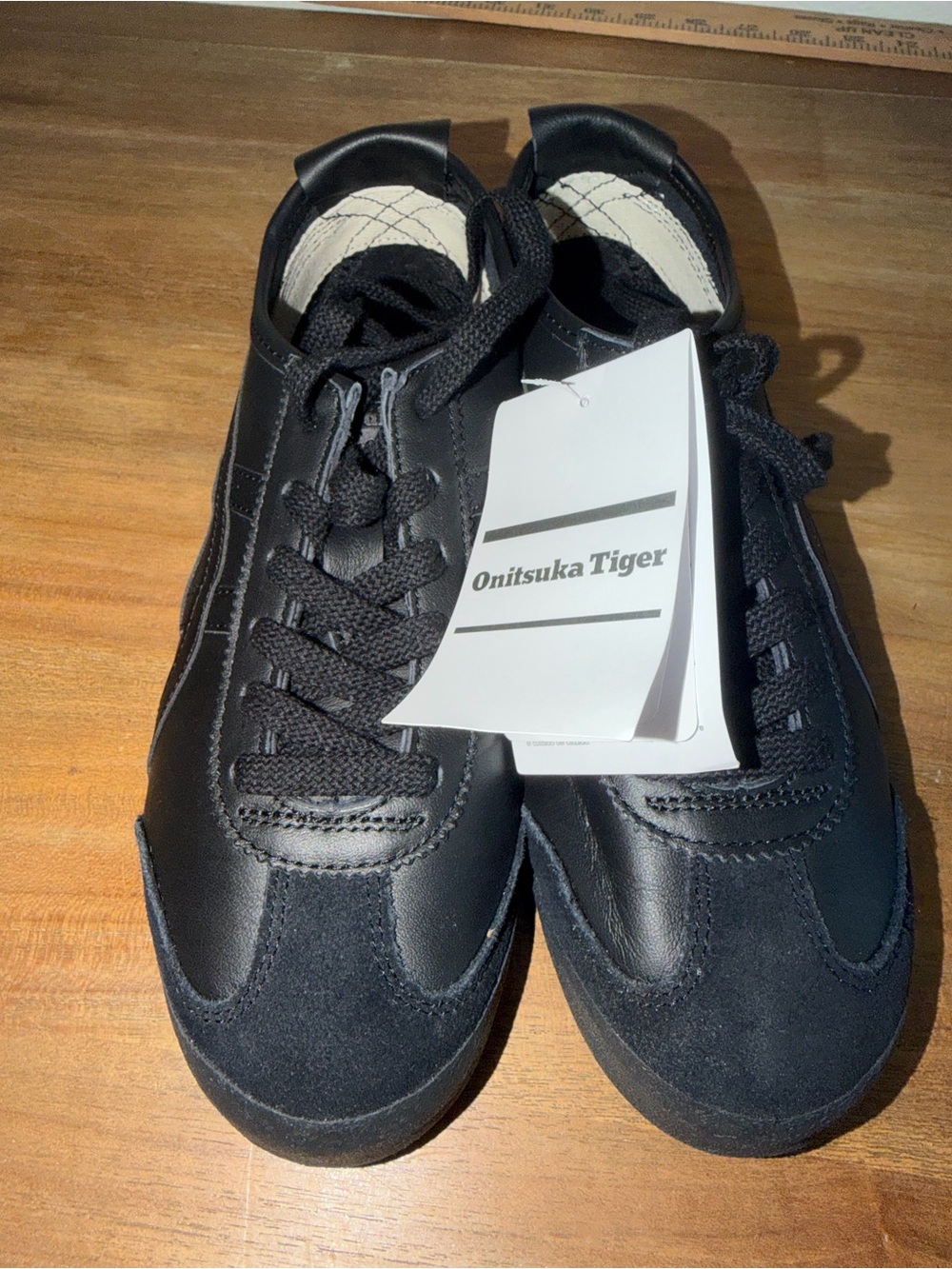 Onitsuka Tiger by Asics Men's Black Leather & Suede Sneakers with Tag